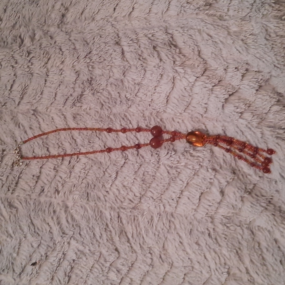 BROWN beaded necklace